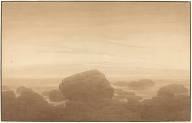 Lever de lune sur une plage déserte